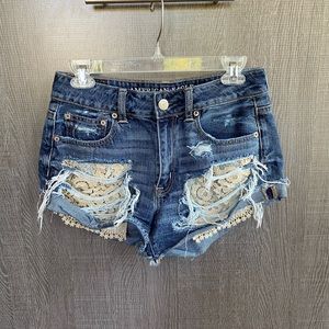 Hi-Rise Festival American Eagle Denim Shorts